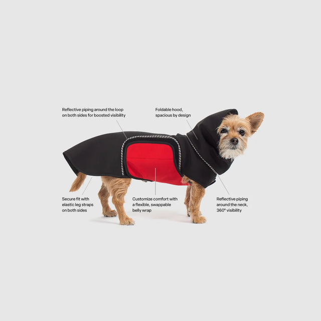 Modular, sustainable dog rainwear — designed for everyday ease and comfort
